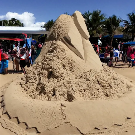 Prompt: a sand sculpture representing an explosion