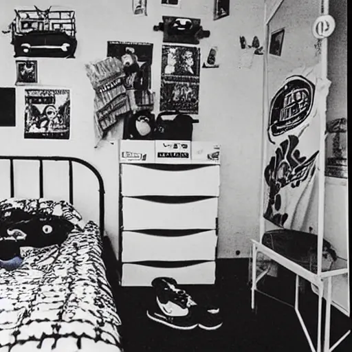 Image similar to a photo of the typical geelong, 1 0 year old boy's bedroom in the year 1 9 9 4