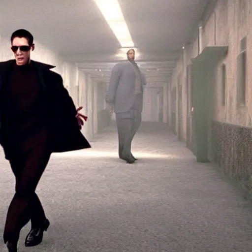 Image similar to Live Action Still of Jerma in The Matrix, real life, hyperrealistic, ultra realistic, realistic, highly detailed, epic, HD quality, 8k resolution, body and headshot, film still