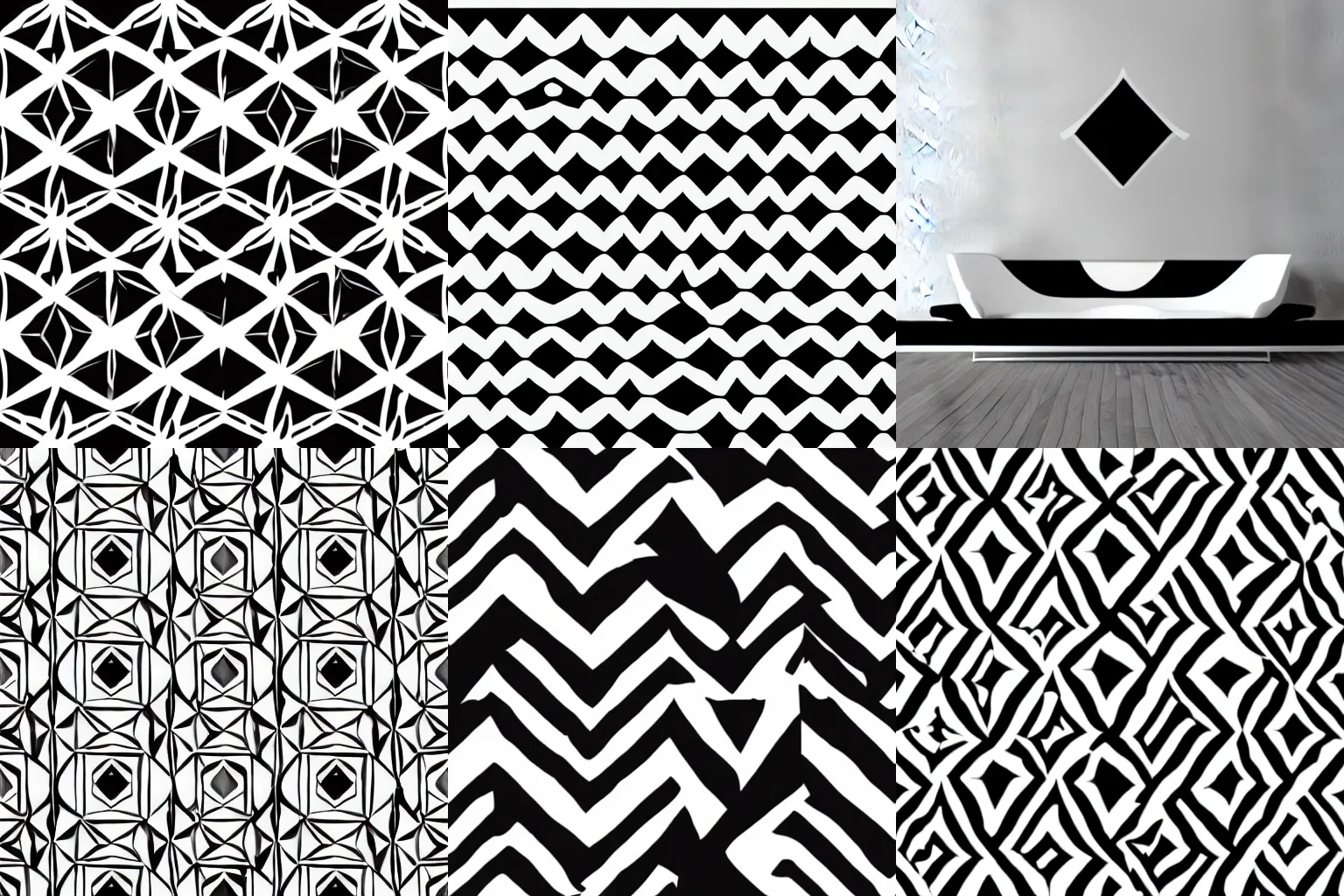 Prompt: black and white geometric designs, curves, minimalist