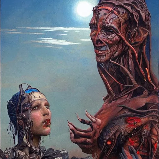 Image similar to an amazing masterpiece of art by gerald brom, district 9 slum