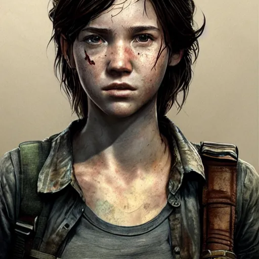 ellie from last of us playing guitar in a dark, Stable Diffusion