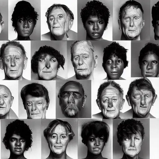 Prompt: all the people named Harrold merged into one person, studio photography by Richard Avedon