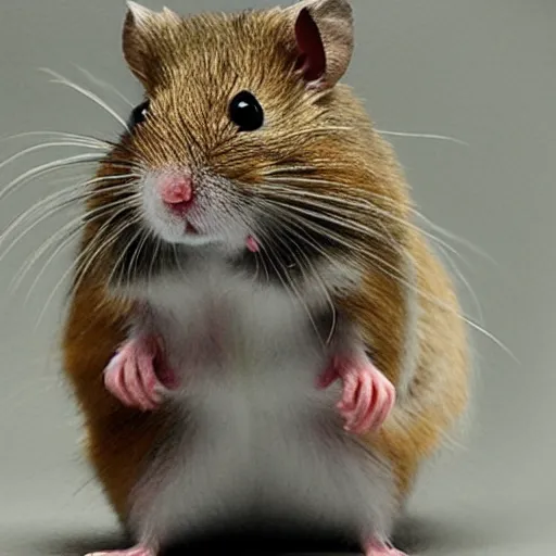 Image similar to “super strong hamster humanoid with muscles, flexing its arms”