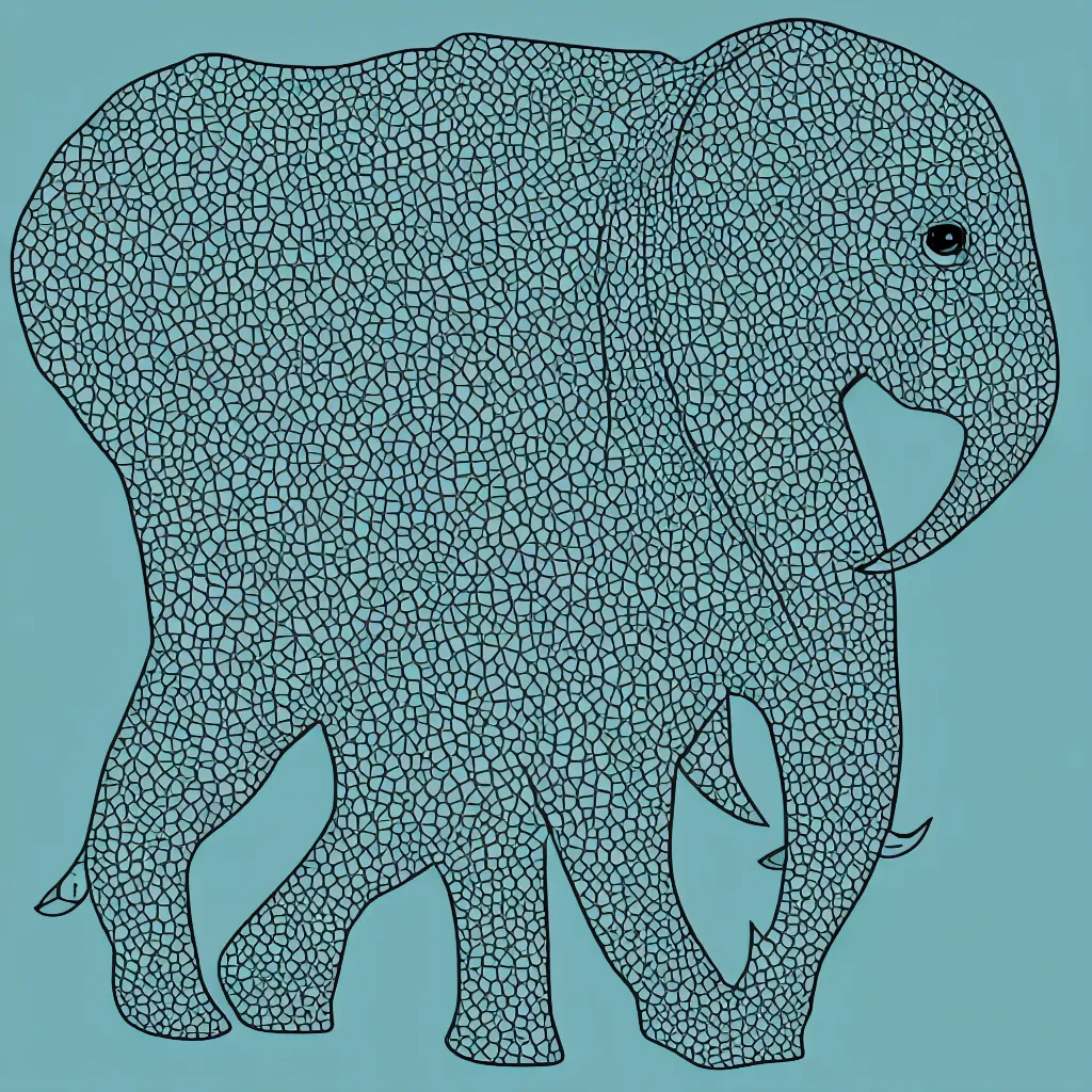 Prompt: polygon art style vector, simple, colored elephant art