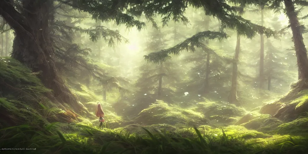 Image similar to a forest, highly detailed oil painting, Studio Ghibli, Jessica Rossier, digital art, octane render, beautiful composition, trending on artstation, masterpiece