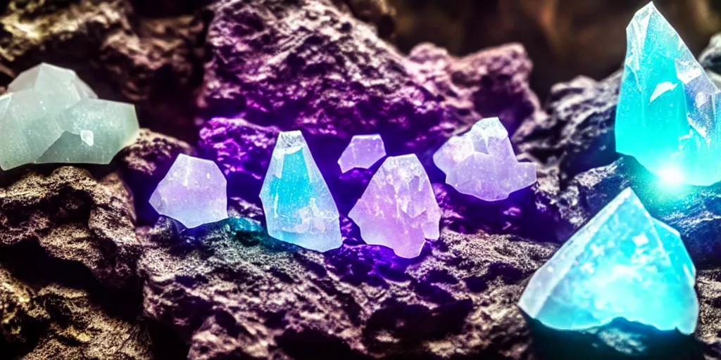 Image similar to mystical mysterious cave crystals