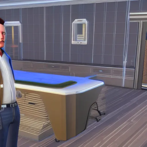 Image similar to elon musk in sims 4 screenshot