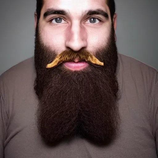 Image similar to a bearded man without a nose