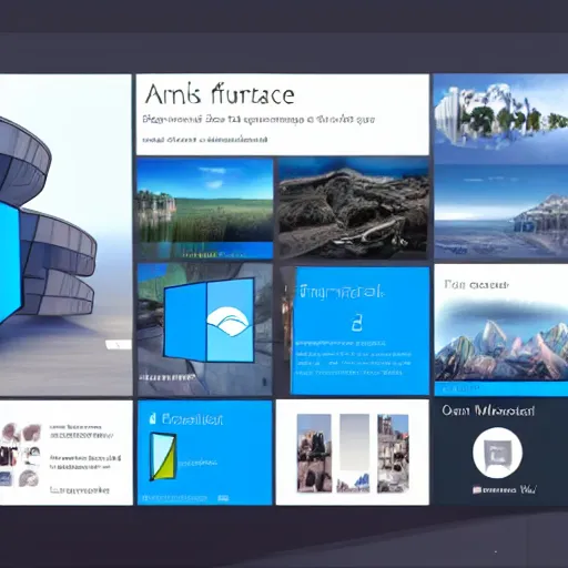 Image similar to futuristic Microsoft Windows, clean ui, illustration