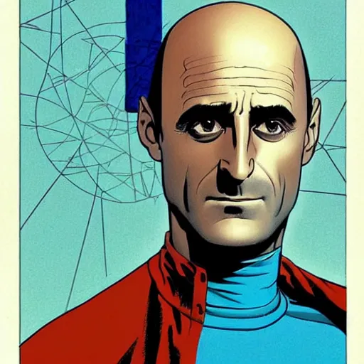 Image similar to mark strong retro minimalist portrait by jean giraud, moebius starwatcher comic, 8 k
