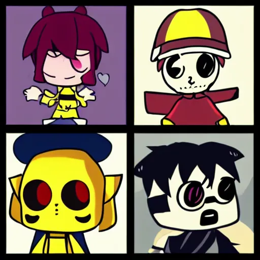 Image similar to six from little nightmares, lucy loud, noodle gorillaz phase 2, kris deltarune