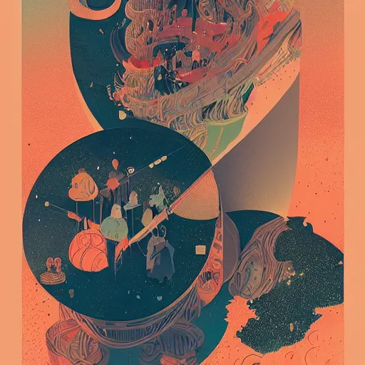 Image similar to illustration of Happiness, by Victo Ngai and James Gilleard and Bruce Pennington