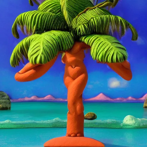 Prompt: a ultradetailed beautiful clay art of amazonas beach by tarsila do amaral, major arcana mason sparkles sky, dougherty patrick, trending on artstation, mediterranean, palm trees, light sparkles, major arcana sky, sharp focus, soft light