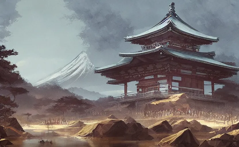 Image similar to A painting of a Japanese Kingdom trending on artstation in the style of Greg Rutkowski