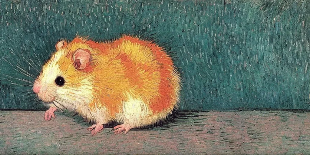 Prompt: a hamster, by vincent van gogh