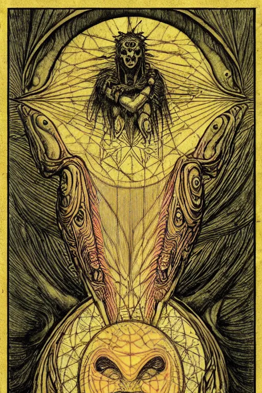 Image similar to occult diagram of a happy salmon!! in the style of wayne barlowe, gustav moreau, goward,  Gaston Bussiere and roberto ferri, santiago caruso, ((jose gabriel alegria sabogal)), composition by austin osman spare!