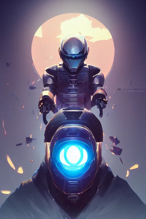 Image similar to epic mask helmet robot ninja portrait stylized as fornite style game design fanart by concept artist gervasio canda, behance hd by jesper ejsing, by rhads, makoto shinkai and lois van baarle, ilya kuvshinov, rossdraws global illumination radiating a glowing aura global illumination ray tracing hdr render in unreal engine 5