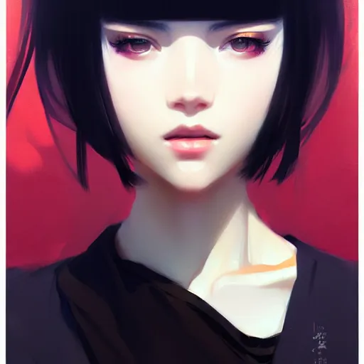 Image similar to elegant girl in urban outfit, cute fine face, rounded eyes, digital painting, fan art, pixiv, by Ilya Kuvshinov, katsuhiro otomo ghost-in-the-shell, magali villeneuve, artgerm, Jeremy Lipkin and Michael Garmash and Rob Rey