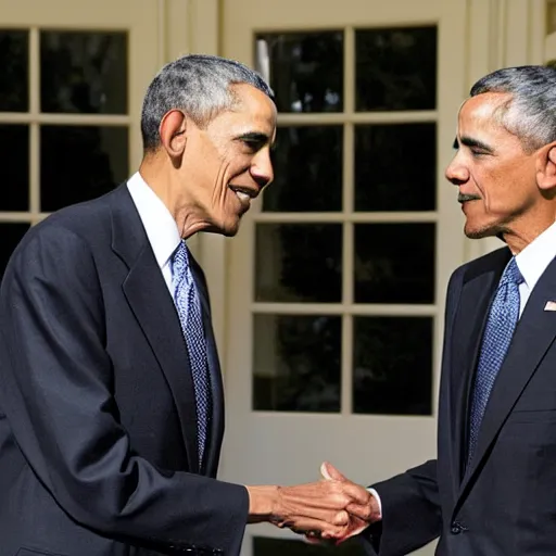 Prompt: photograph of 9 1 - year old former president, john f. kennedy meeting president obama at the white house, taken in 2 0 0 9 by pete souza