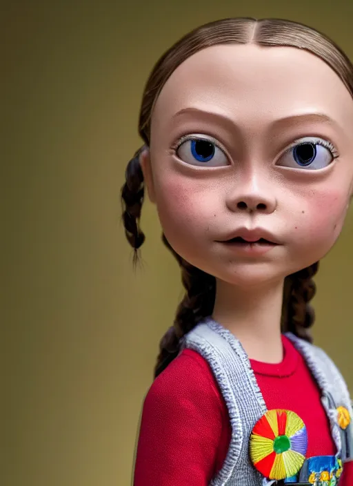 Prompt: closeup profile portrait of tin toy greta thunberg wearing a mini - skirt, depth of field, zeiss lens, detailed, symmetrical, centered, fashion photoshoot, by nicoletta ceccoli, mark ryden, lostfish, breathtaking, 8 k resolution, extremely detailed, beautiful, establishing shot, artistic, hyperrealistic, octane render