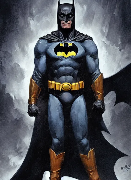 Image similar to digital _ painting _ of _ batman _ by _ filipe _ pagliuso _ and _ justin _ gerard _ symmetric _ fantasy _ highly _ detailed _ realistic _ intricate _ port
