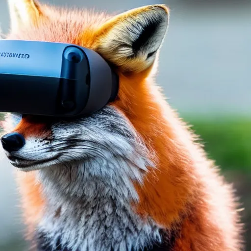 Image similar to a fox wearing a VR headset