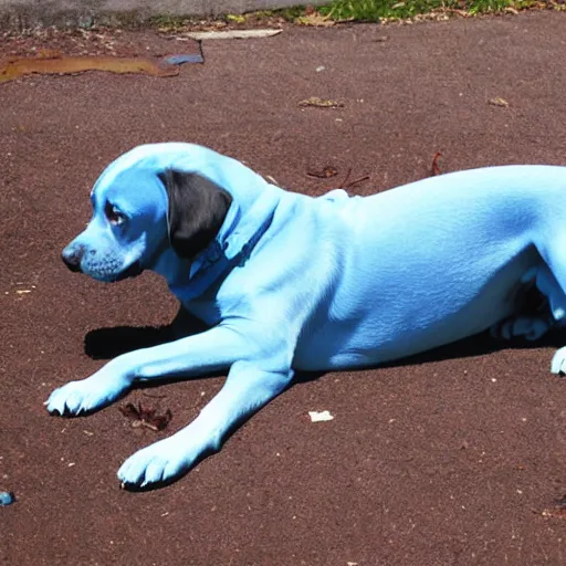 Image similar to a lazy blue dog