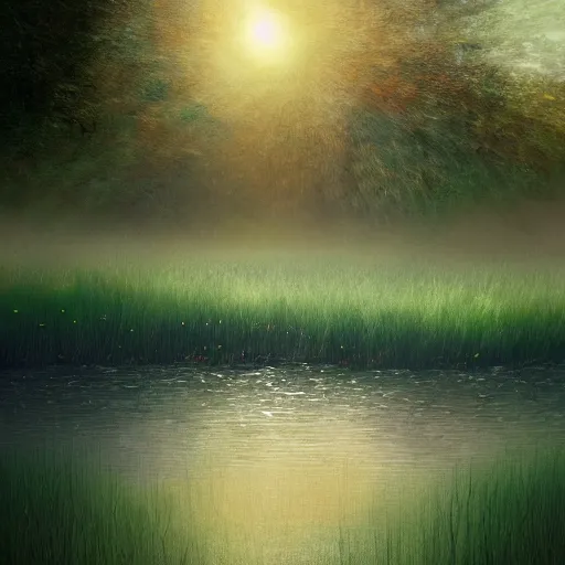 Prompt: serenity fields, artstation hall of fame gallery, editors choice, #1 digital painting of all time, most beautiful image ever created, emotionally evocative, greatest art ever made, lifetime achievement magnum opus masterpiece, the most amazing breathtaking image with the deepest message ever painted, a thing of beauty beyond imagination or words