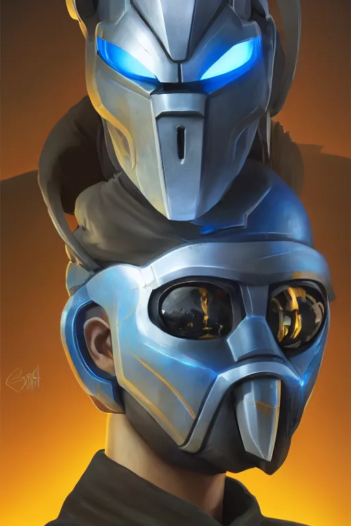 Image similar to epic mask helmet robot ninja portrait stylized as fornite style game design fanart by concept artist gervasio canda, behance hd by jesper ejsing, by rhads, makoto shinkai and lois van baarle, ilya kuvshinov, rossdraws global illumination radiating a glowing aura global illumination ray tracing hdr render in unreal engine 5