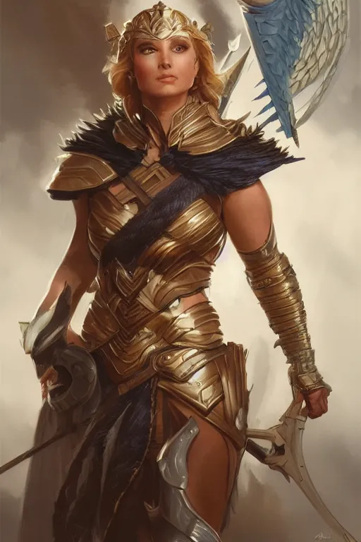 Image similar to amazon valkyrie athena, d & d, fantasy, portrait, highly detailed, headshot, digital painting, trending on artstation, concept art, sharp focus, illustration, art by artgerm and greg rutkowski and magali villeneuve