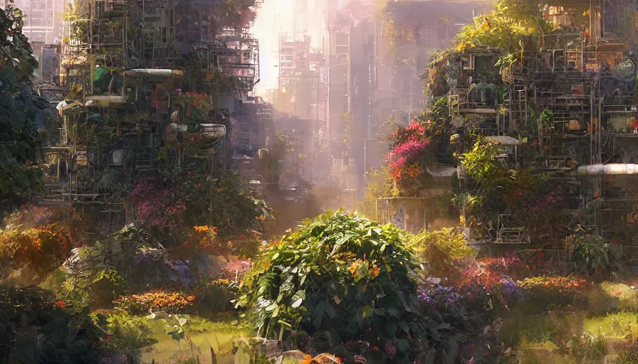 AI Art: Dense Solarpunk City by @eyo1991