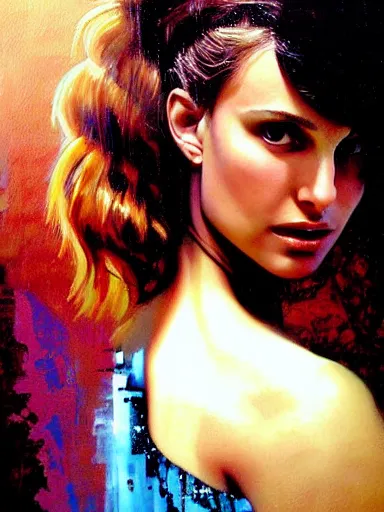 Prompt: a beautiful painting of natalie portman by drew struzan, award winning painting, hyperdetailed, detailed