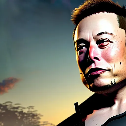 Image similar to elon musk with very long pair of golden tusks growing out of his cheeks 8 k ultra realistic, award winning, unreal engine 5, masterpiece, atmosphere glow, hyperrealistic, focused, extreme details, cinematic