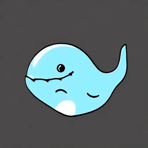 Image similar to telegram sticker of a cute cartoon whale