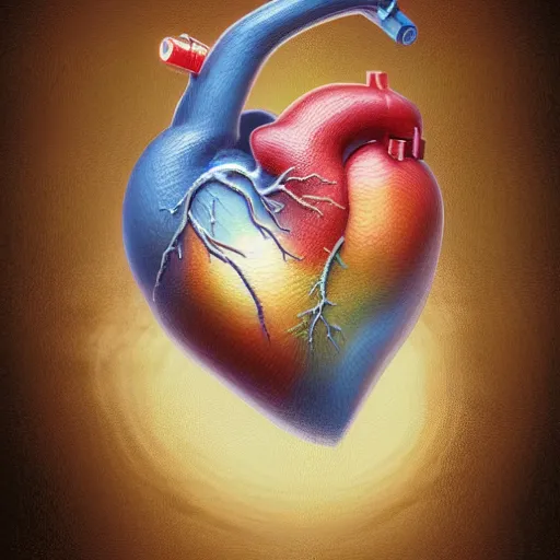 Prompt: A disection diagram of a heart, by Makoto Shinkai and thomas kinkade, digital painting, Matte painting, trending on artstation and unreal engine