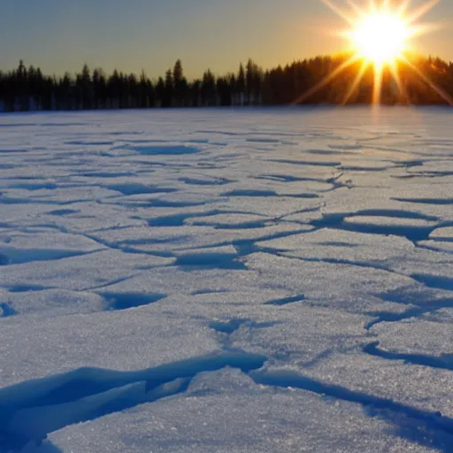 Prompt: the sun engulfed in Ice