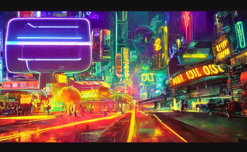 Prompt: futuristic neon signs in a scene of ( millions of people ) waking up, ( robot cyborgs ), futuristic oil painting by jeff koonz, ( ( led panel screens and projections ) ), ( ultra realistic ), dynamic lighting, octane render, ( ( vertical led lighting ) ), 3 5 mm lens, film grain