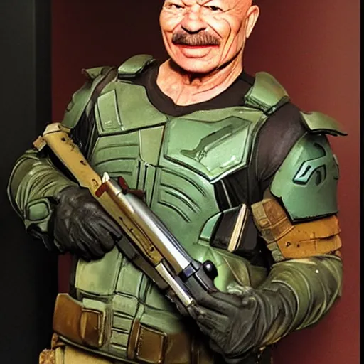 Image similar to Charles Bronson as Doomguy, Doom 2016