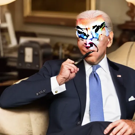 Image similar to a photo of joe biden smoking a cigarrette