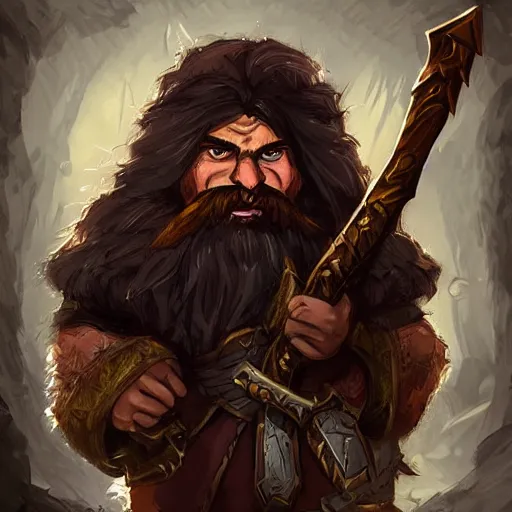 Image similar to fierce bearded dwarf, doubleaxe, ice, long hair, DnD art, epic fantasy style art, fantasy epic digital art, epic fantasy art, hearthstone style art