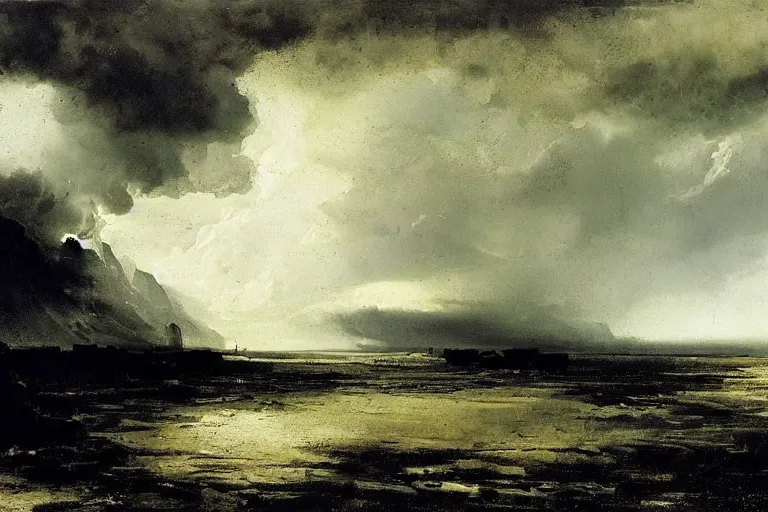 Image similar to awesome landscape rain by peder balke