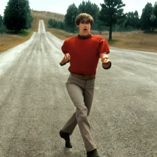 Image similar to Live Action Still of Jerma in Napoleon Dynamite, real life, hyperrealistic, ultra realistic, realistic, highly detailed, epic, HD quality, 8k resolution, body and headshot, film still