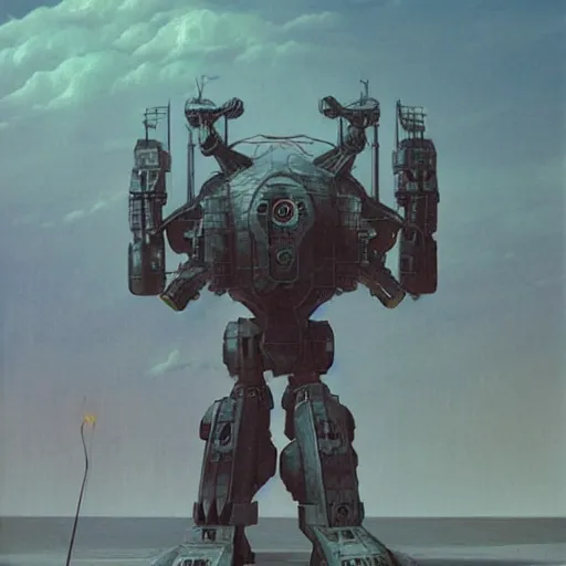 Prompt: combat mecha by zdzisław beksinski, vladimir kush, bandai box art, realitistic