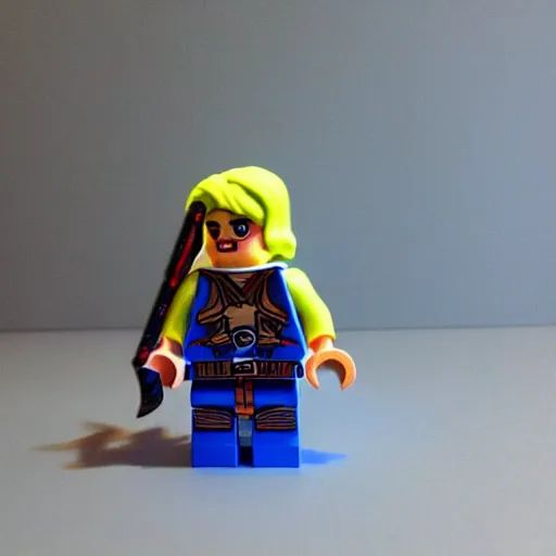 Image similar to link minifigure, Photorealism, cinematic lights, 35mm