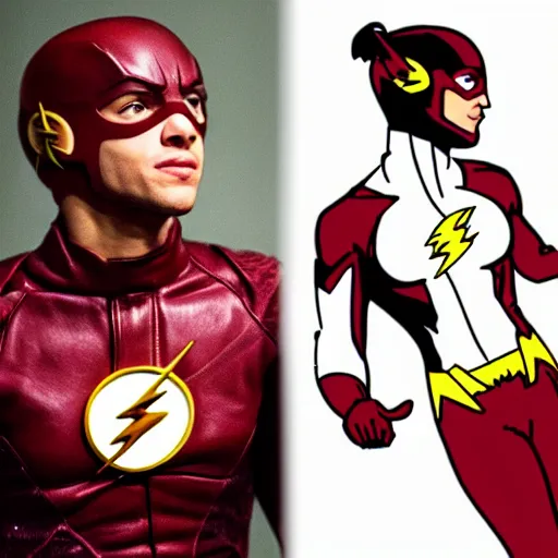 Prompt: ariana grande as the flash in the style of waya steurbaut