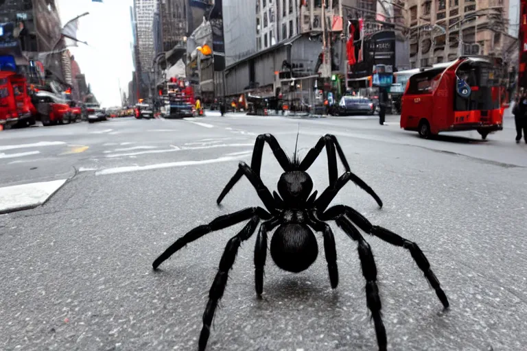 Prompt: A giant spider in the middle of Manhattan