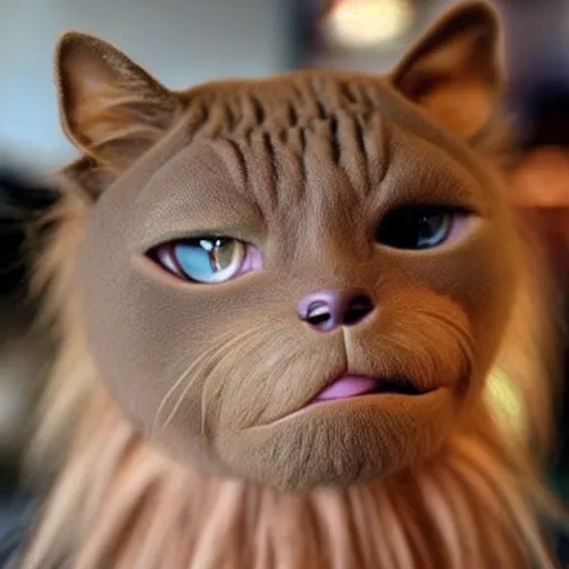 Image similar to chewbacca as a hairless cat