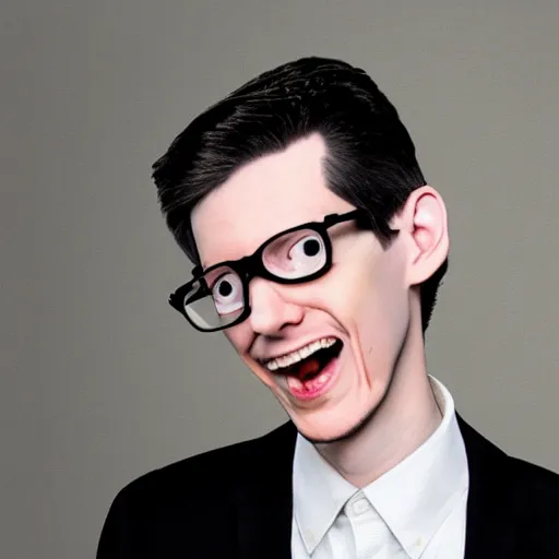 Prompt: neil cicierega wearing a long plastic nose