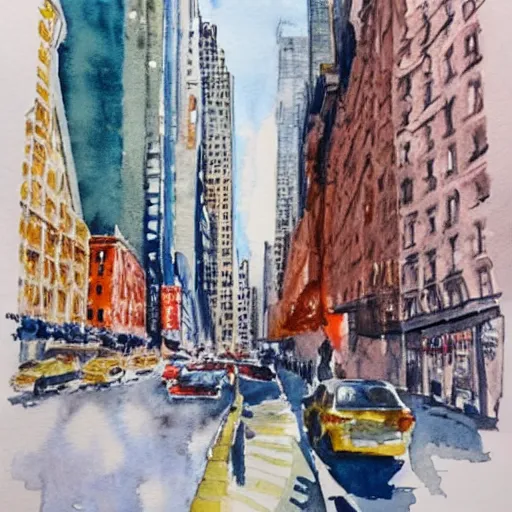 Prompt: new york, watercolor